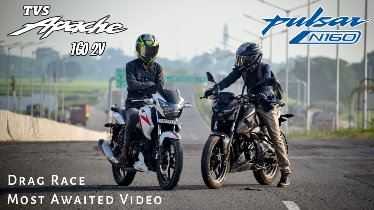 Bajaj Pulsar N160 Vs TVS Apache RTR 160 2V | Drag Race | UP65 Racers