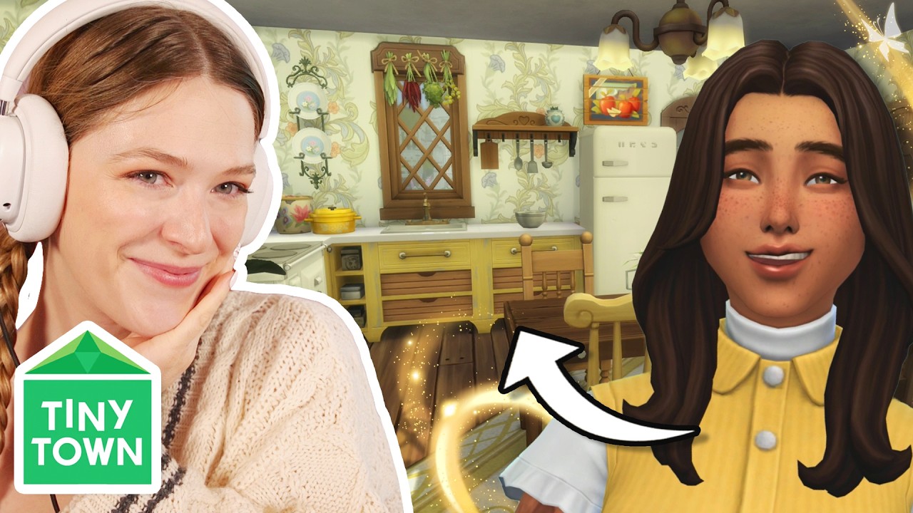 finishing my first TINY HOUSE in the sims 4 | Tiny Town Yellow