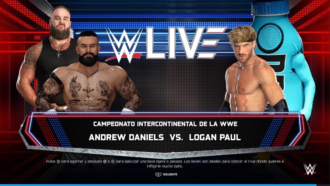 Andrew Daniels vs Logan paul || Intercontinental championship match Universe mode