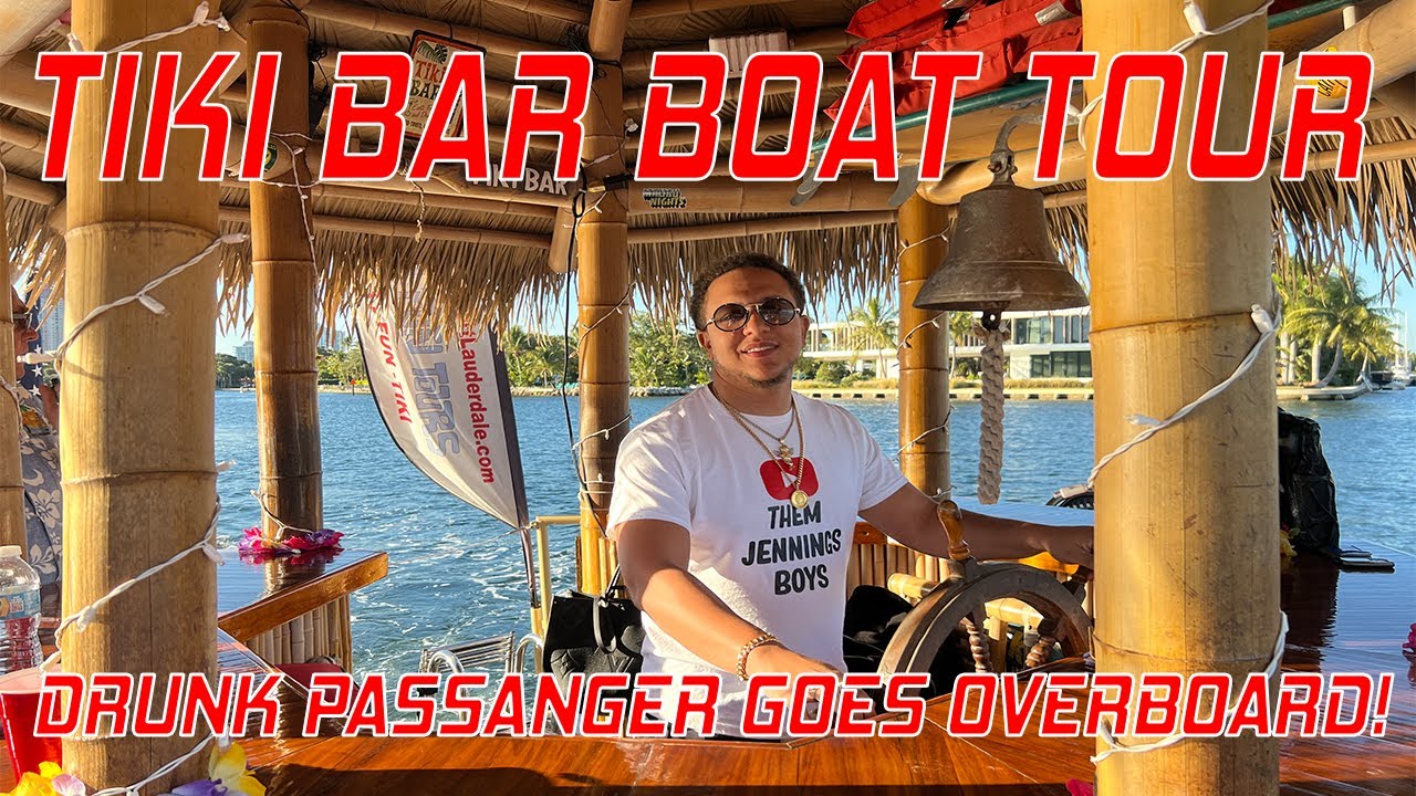 TIKI BAR BOAT ON THE FORT LAUDERDALE INTERCOASTAL WITH RICH & FAMOUS SUPERSTAR HOMES | VLOG
