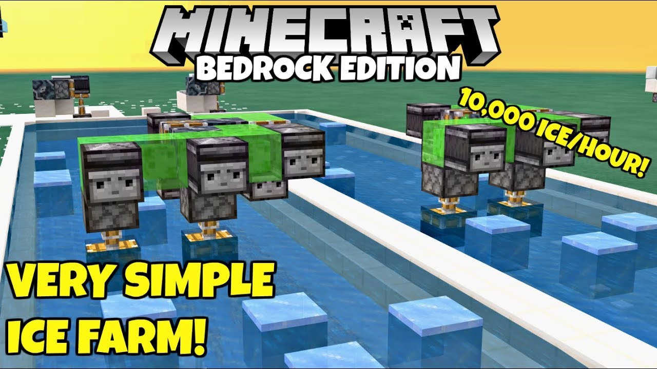 Minecraft Bedrock: Simple Ice Farm Tutorial! 10,000/Hour! MCPE Xbox PC