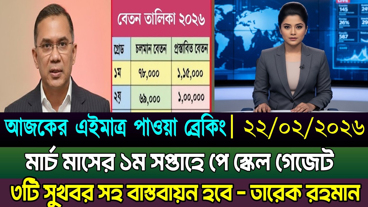 ২২ ফেব্রুয়ারীতে ৩টি সুখবর সহ মার্চ মাসের ১ম সপ্তাহে বাস্তবায়ন হবে পে স্কেল | Payscale Update Today