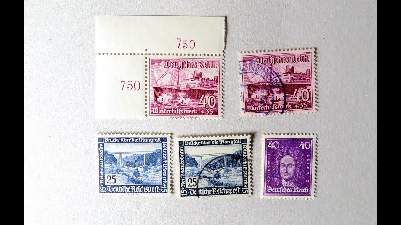 Briefmarken wertvoll? Schatzsuche auf Briefmarken-Steckkarte mit speziellen Ausgaben Deutschland