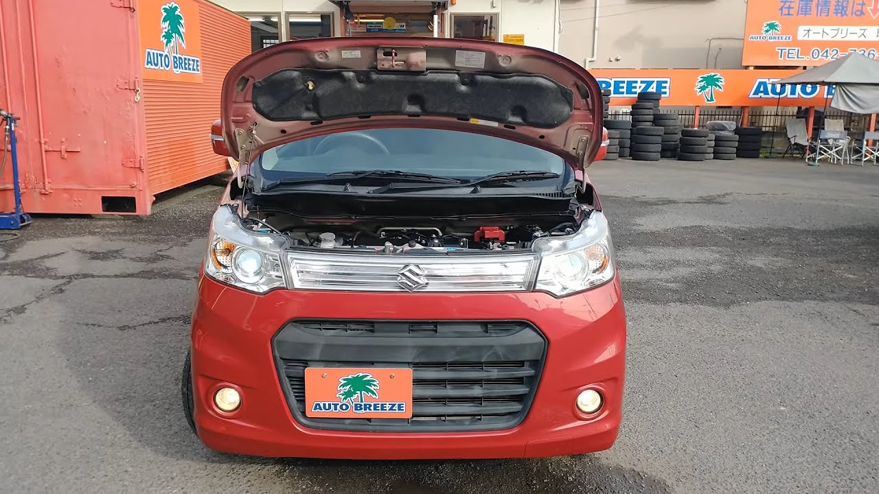支払総額39万円　H25年式　ワゴンRスティングレー660Tターボ　フェニックスレッドパール　走行107516ｋｍ　車検２年付き