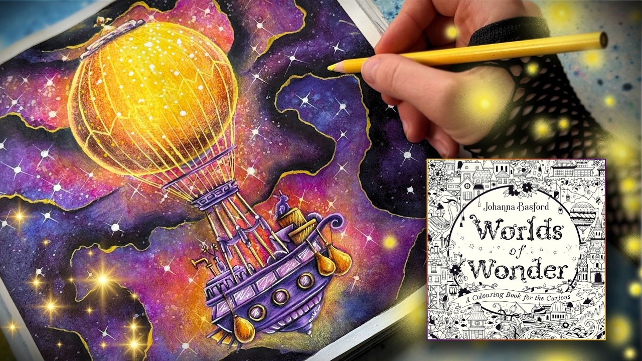 I used too much water in Johanna Basford's Worlds of Wonder | Adult Watercolor Coloring