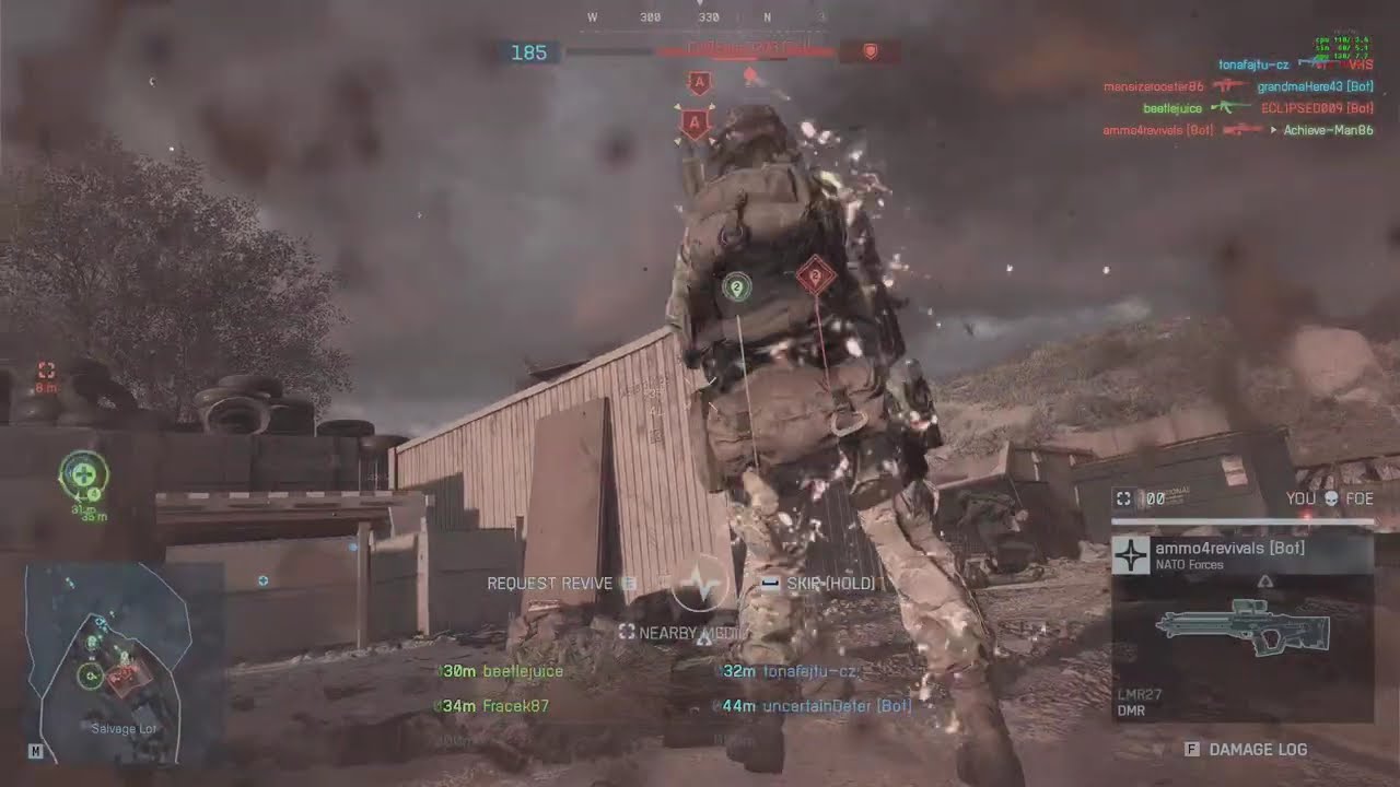 Achievement of Support Specialist in 3 minutes. (revive 20 teammates in a match). Mode Breakthrough.