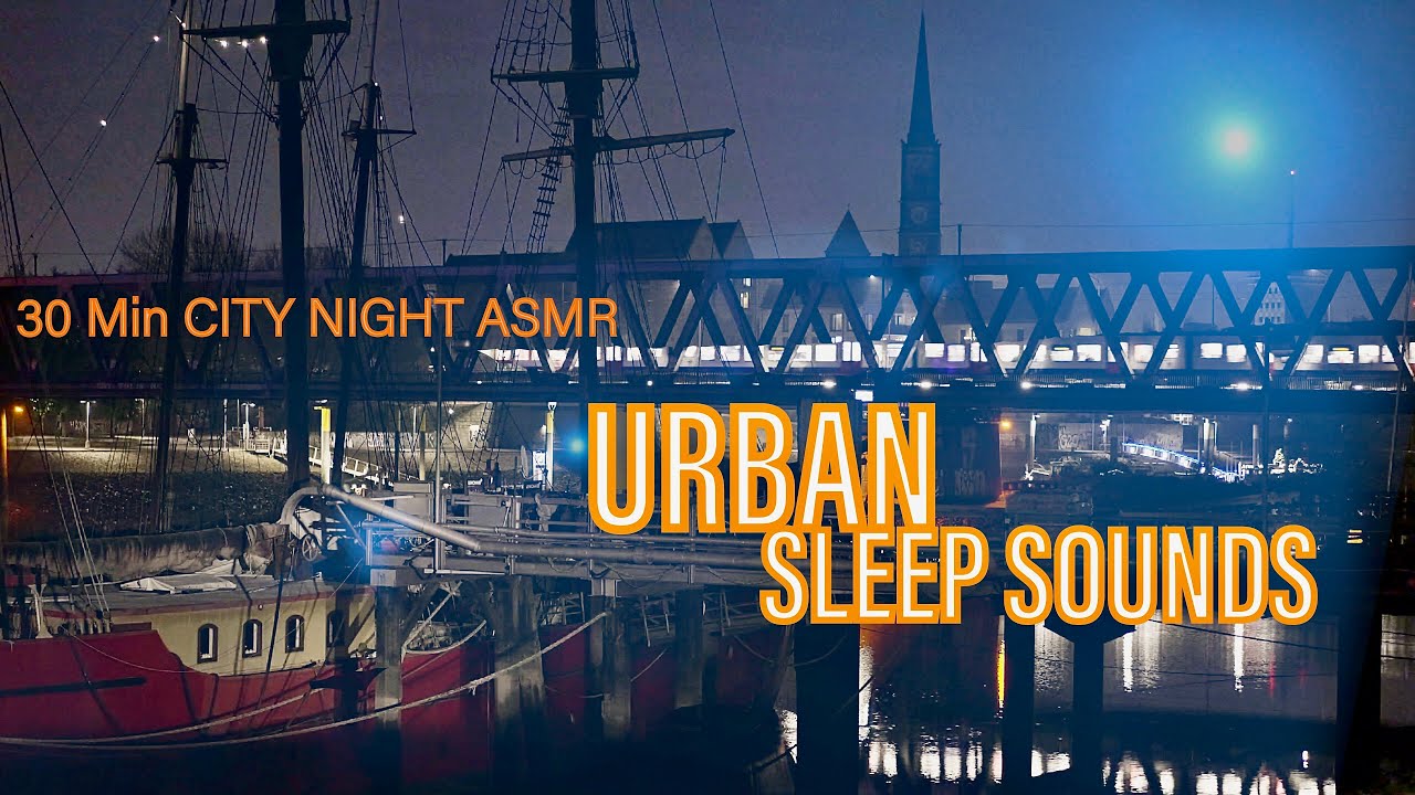 🇩🇪 RELAXING  CITY SOUND 🌃 Bremen Stephanibrücke, ASMR Atmosphere, Deep Sleep Relaxing #brownnoise