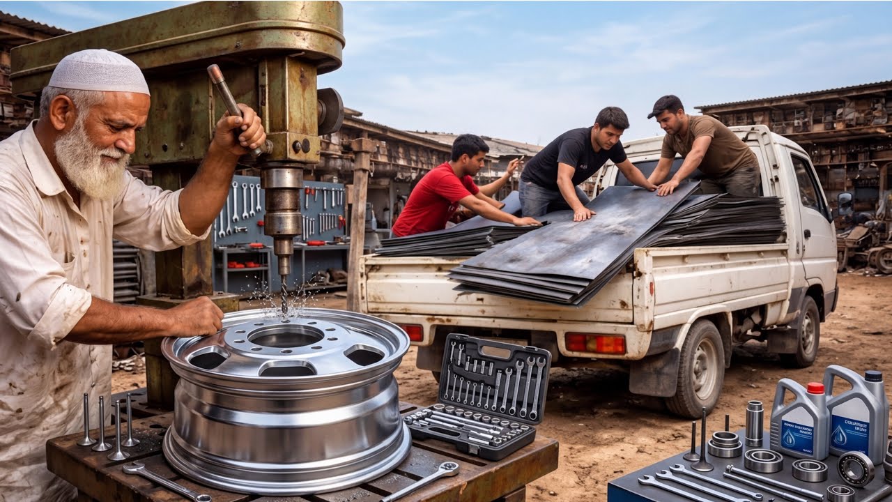 Amazing Process of Heavy Truck Wheel Rim Plate From Old Ship Sheet In Local Factory&hellip;