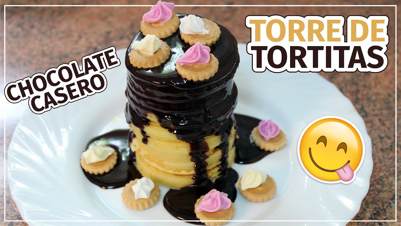 Torre de Tortitas Americanas Fáciles con Chocolate Casero | Hot Cakes | Pancakes 🥞🍫