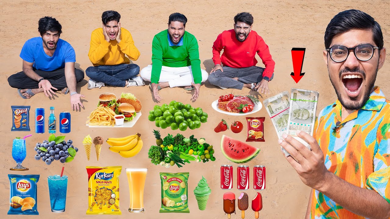 ₹1,00,000 Colour Food Challenge🔥- अपने रंग की चीज खाओ और जीतो एक लाख