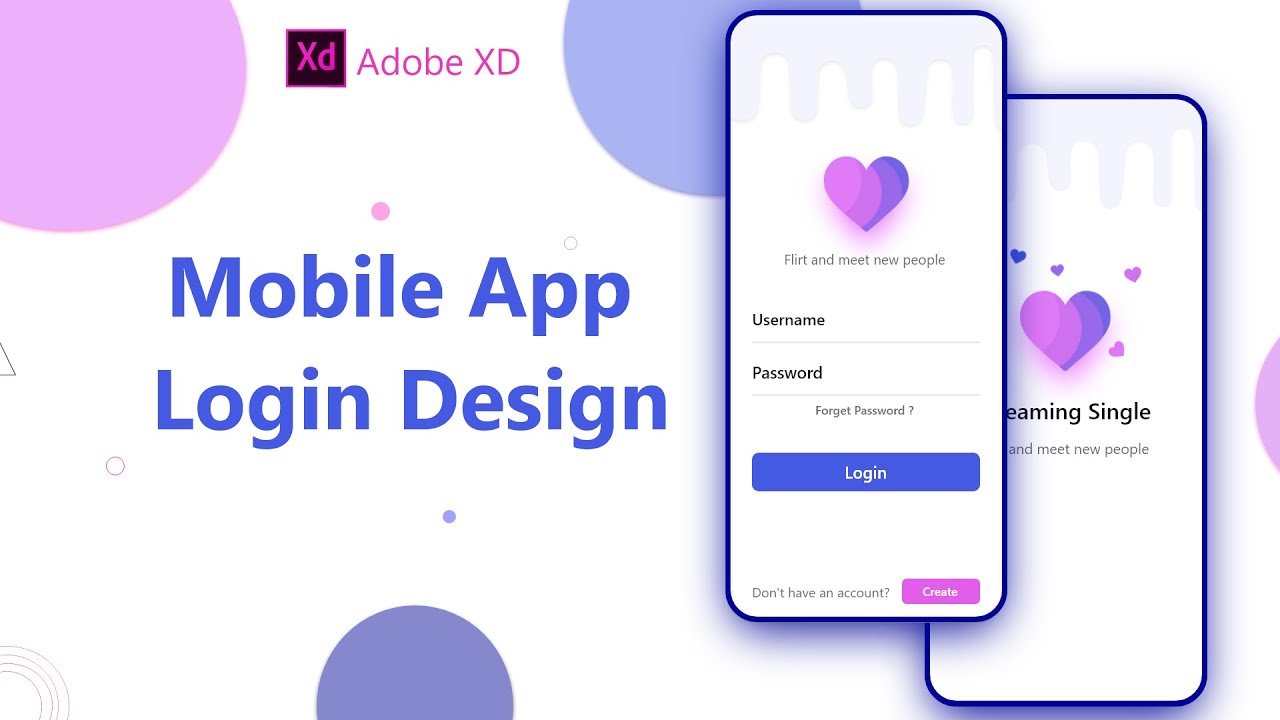 Mobile app login page design tutorial using Adobe XD  | Sign up page design | Web Designing Tutorial