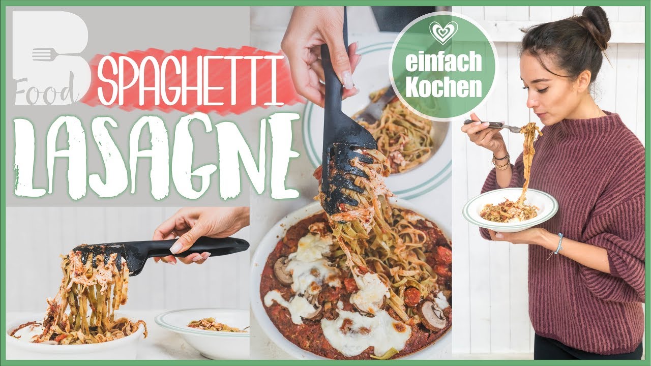 Vegetarische Lasagne - Spaghetti Auflauf - Viel Eiweiß - Fit mal einfach