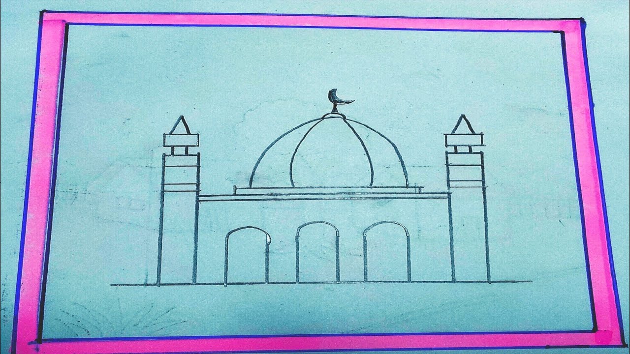 Learn to draw mosque easily || Masjid Drawing Easy || Pencil Art 