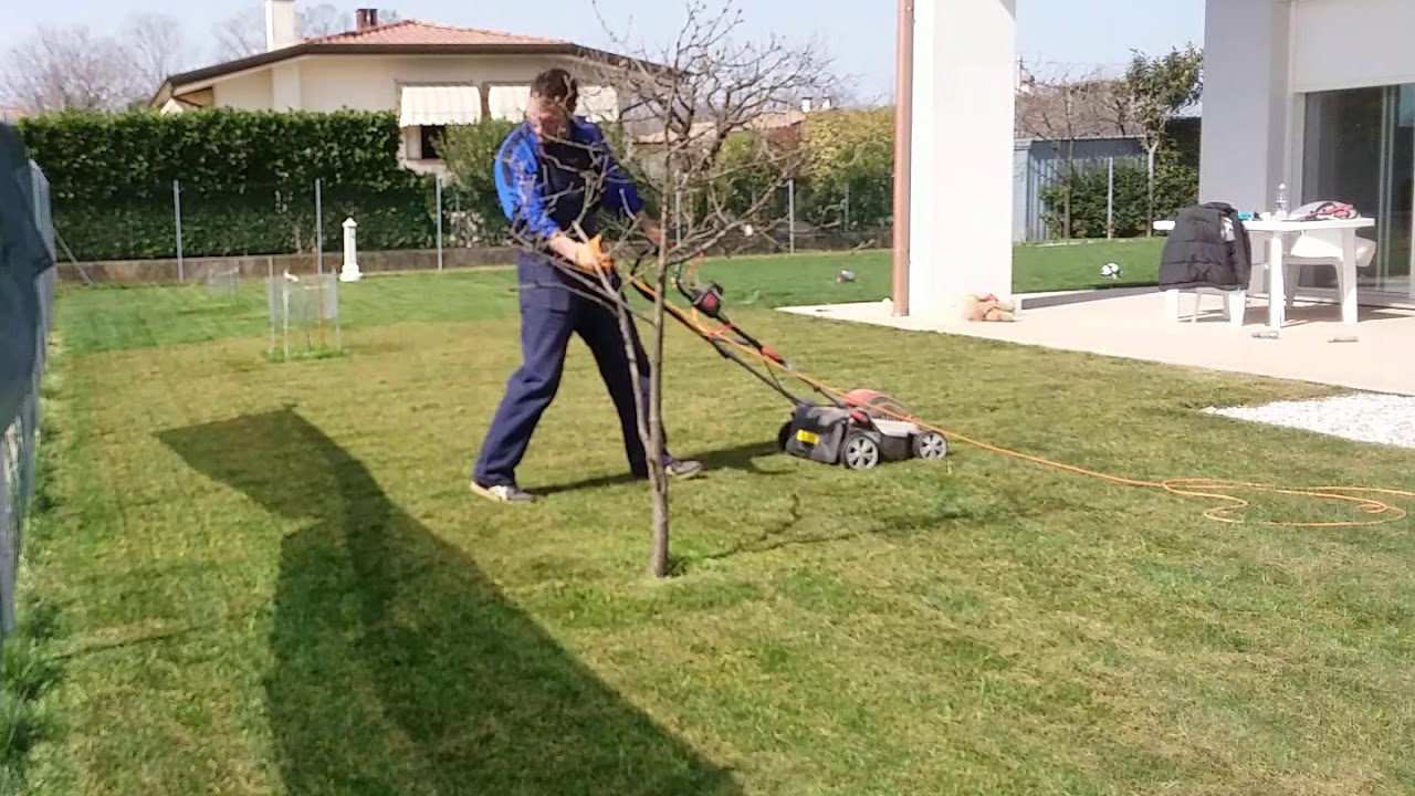 Arieggiatura prato - rimozione feltro dal giardino con arieggiatore/scarificatore Al-Ko