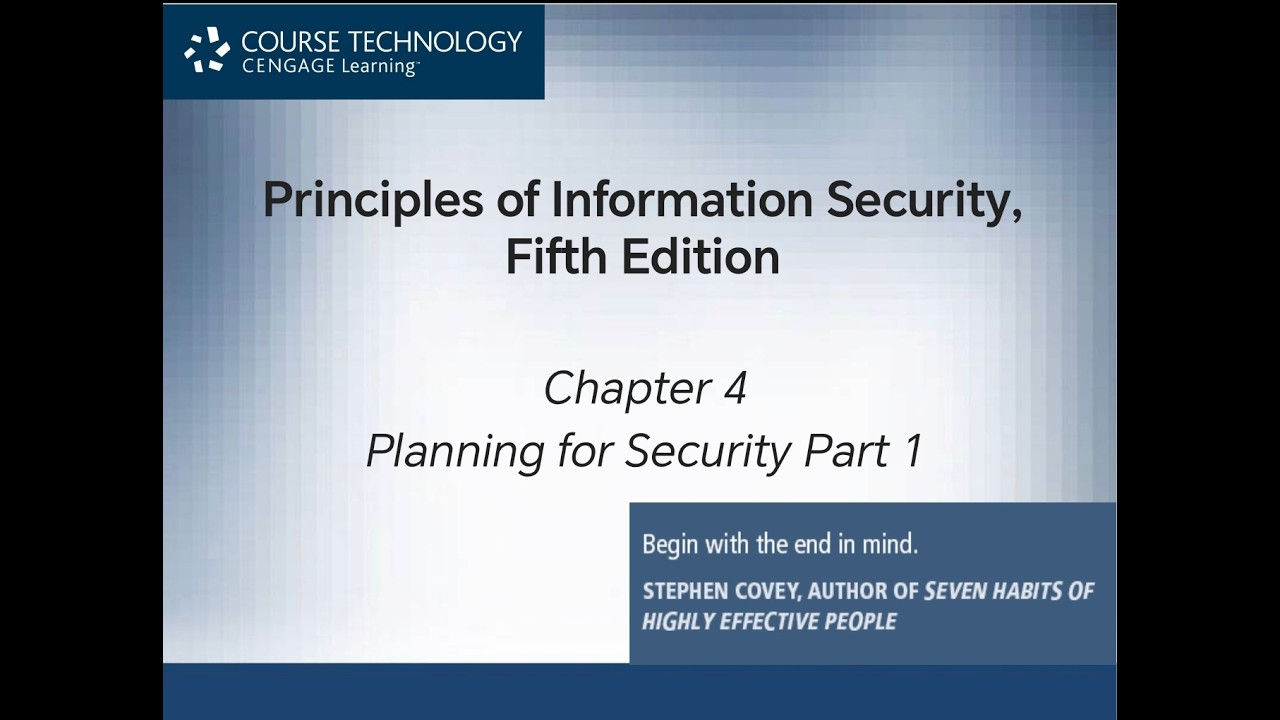Lecture 4: Planning for Security  part 1
