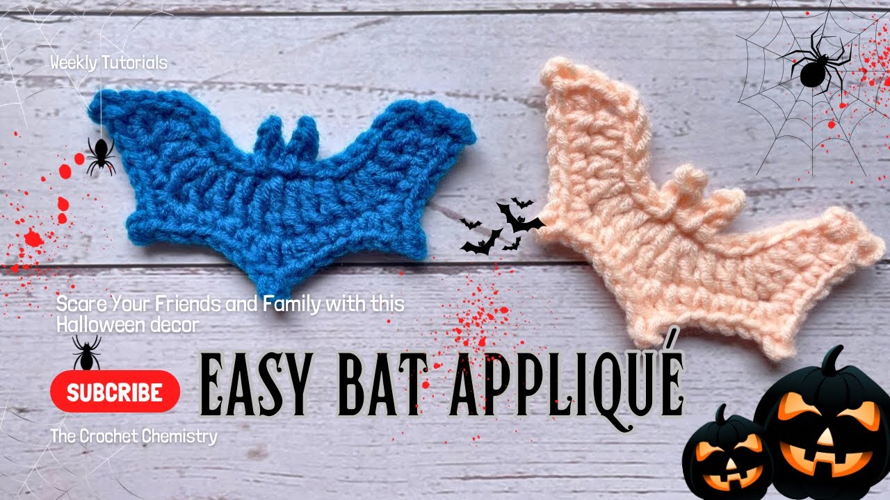 How to Crochet a Bat Applique: Spooky Halloween/bunting Decoration Tutorial | Step-by-Step guide 🦇🎃