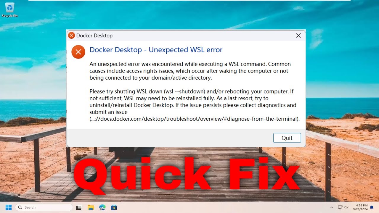 How to Fix &ldquo;Unexpected WSL Error&rdquo; in Docker Desktop [Solution]