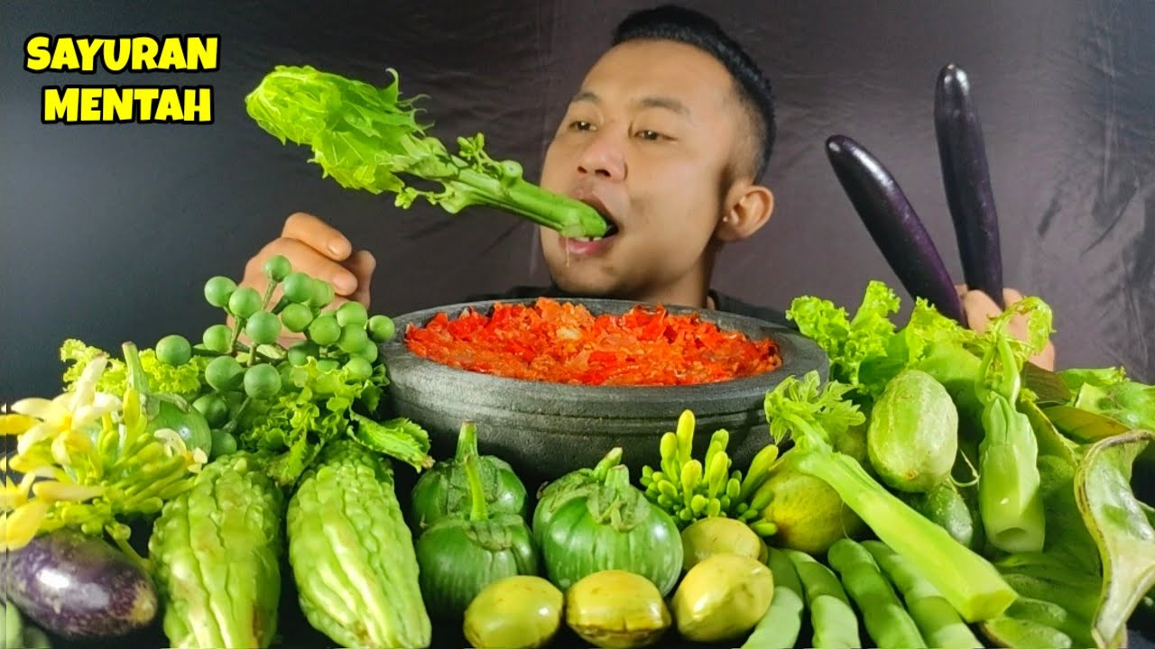BAGUS BUAT KESEHATAN GAES.‼️MUKBANG SAYURAN SEGAR - LALAPAN MENTAH - SAYURAN MENTAH