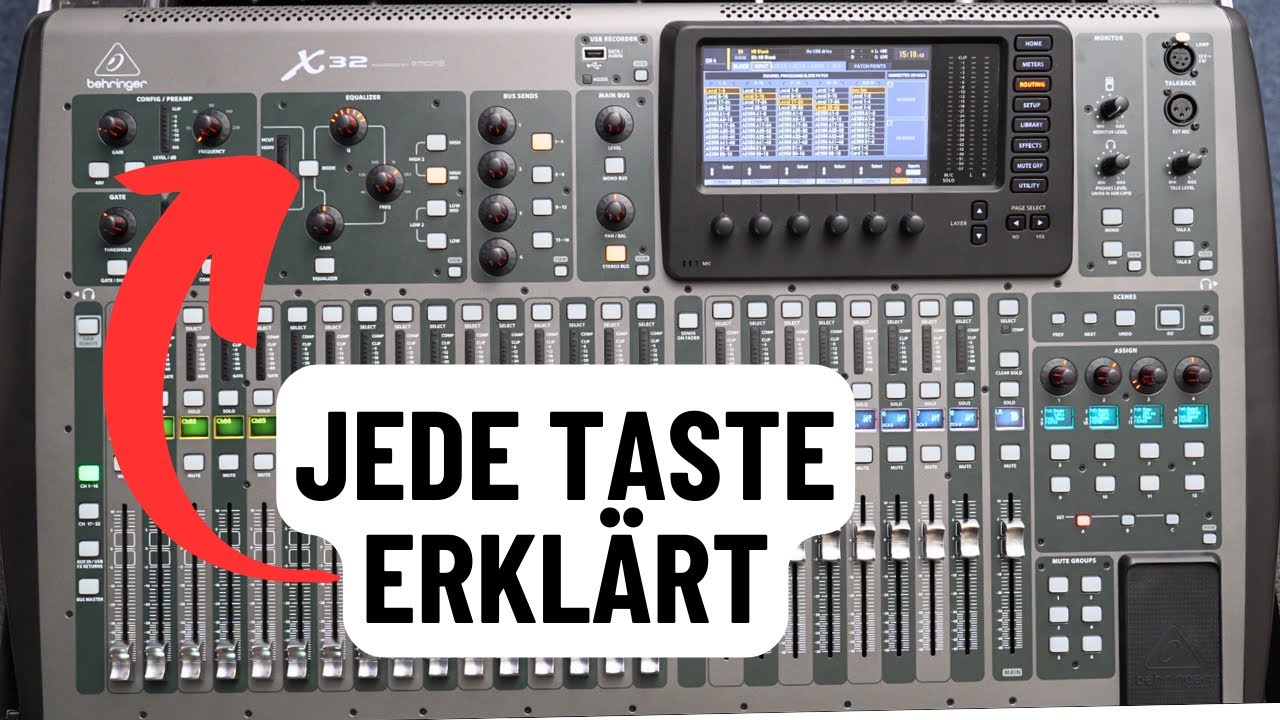 Behringer X32 Oberfläche komplett erklärt | Überblick Tutorial deutsch