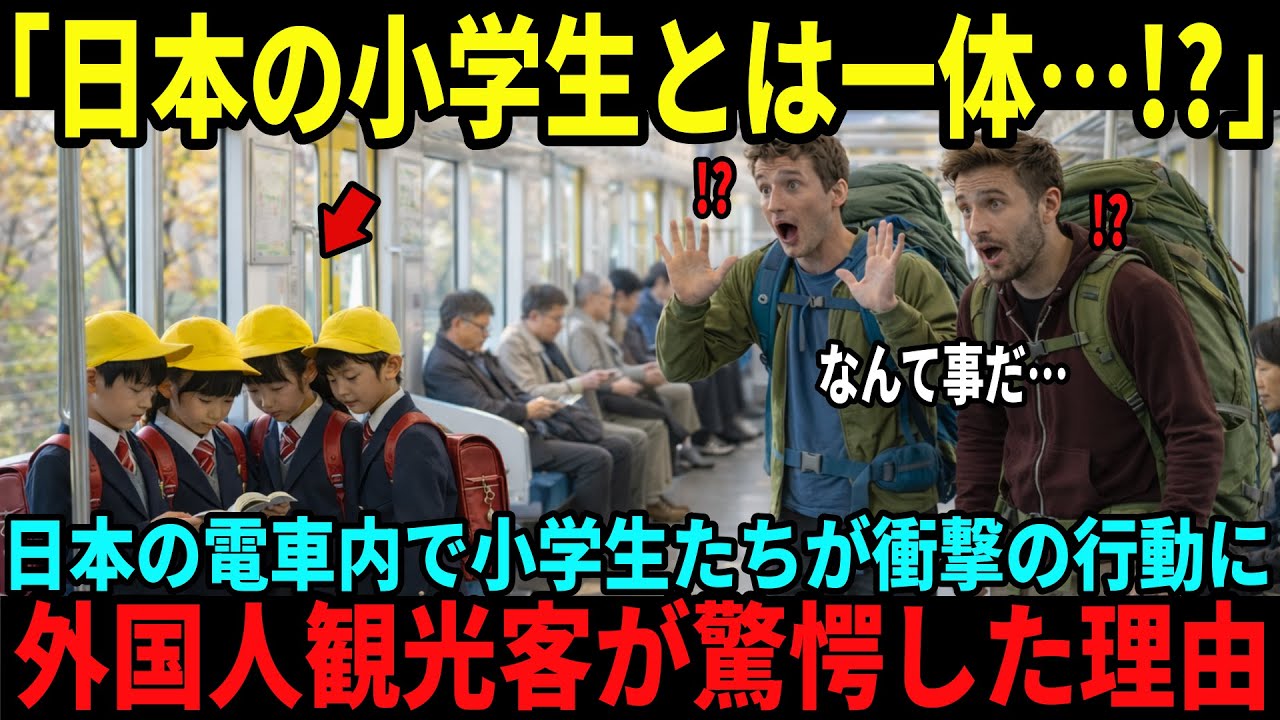 【海外の反応】「こんな国あり得るのか？」日本の小学生が電車内で取った行動に外国人が驚愕…！