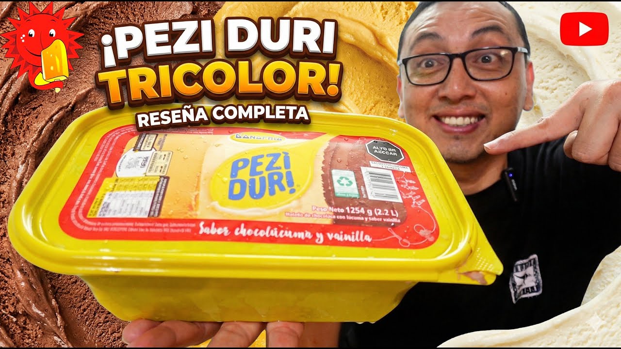 HELADO TRICOLOR PEZIDURI de CHOCO VAINILLA y LUCUMA 2.2 LT