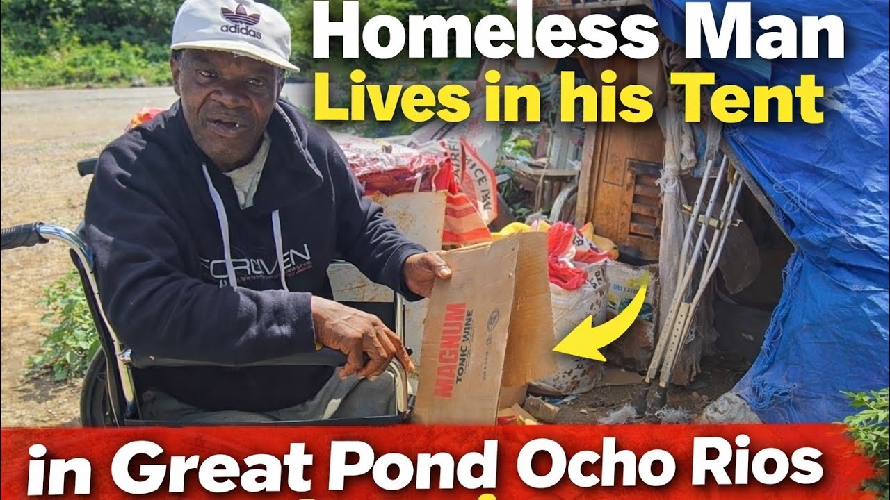 RAW VIDEO OF HOMELESS MAN LIVES IN THE STREET OF GREAT POND OCHO RIOS JAMAICA 