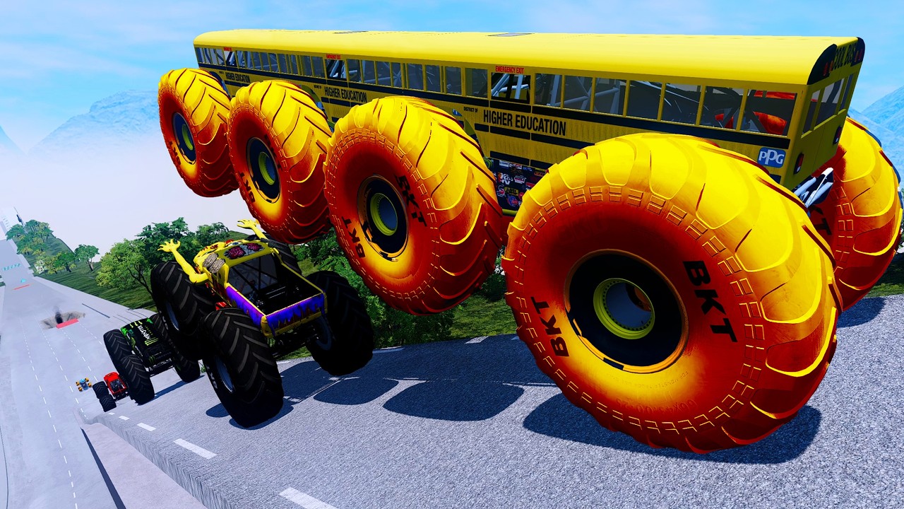 Epic High Speed monster trucks jumps stunts & crashes #119 | BeamNG Drive