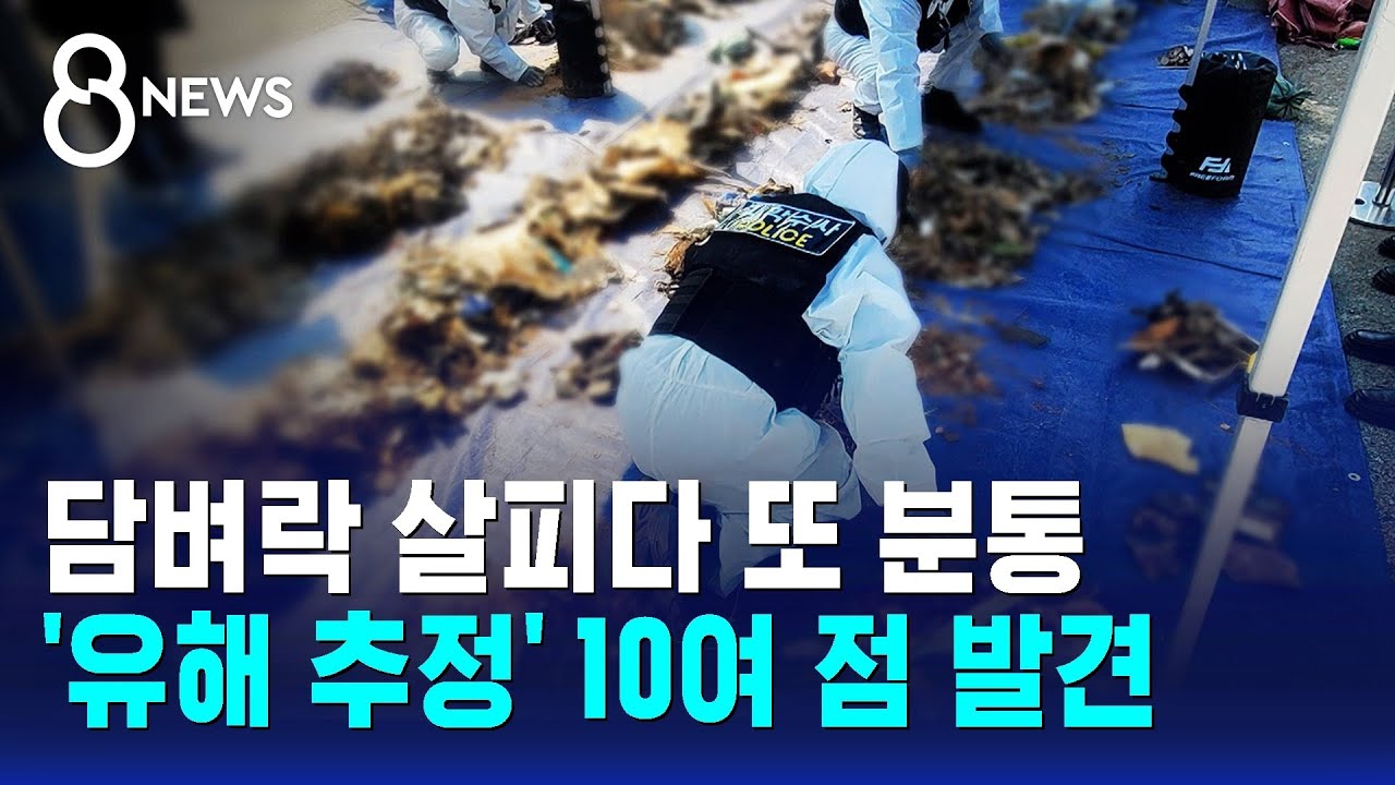 담벼락 살피다 또 분통…'유해 추정' 10여 점 발견 / SBS 8뉴스