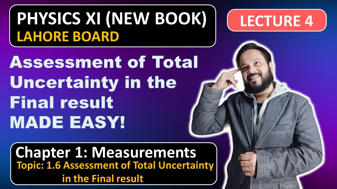 Chapter 1 Measurements | Lecture 4 |Assessment of Total Uncertainty in the Final result | Physics XI