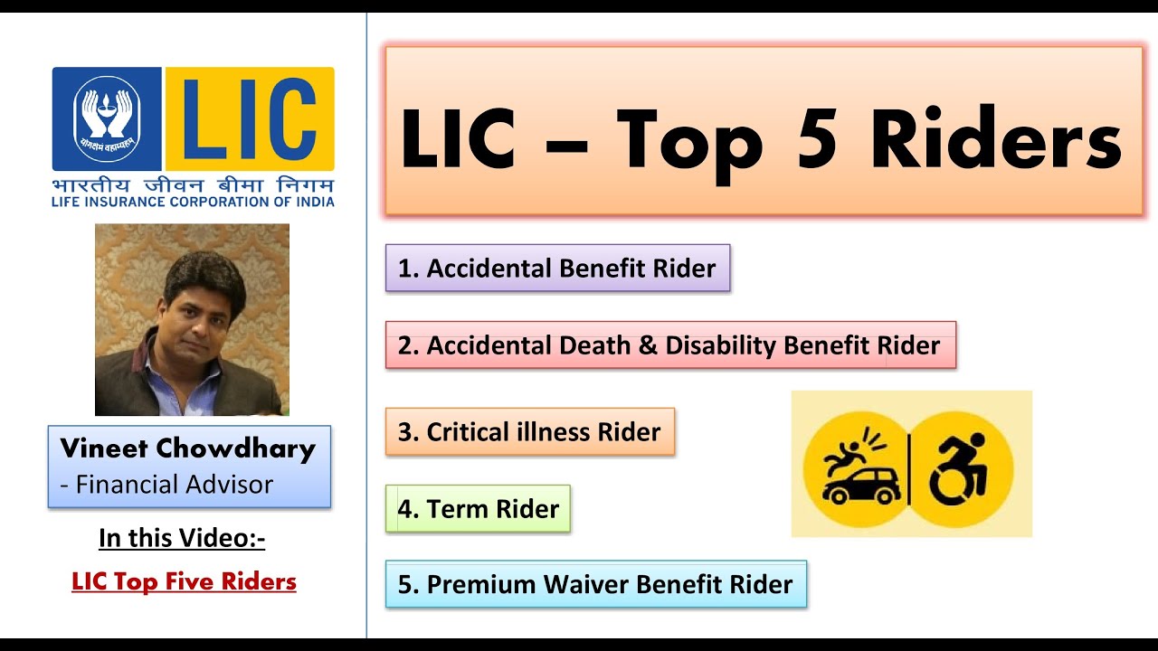 Top Five LIC Riders with Complete Information (in Hindi).