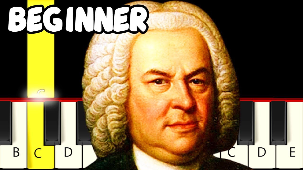 5 Famous Classical Music from Bach - Slow and Easy Piano Tutorial - Beginner