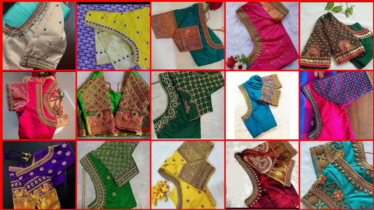 kundan work blouse designs/new model kundan work blouse designs/aari work designs/blouse designs