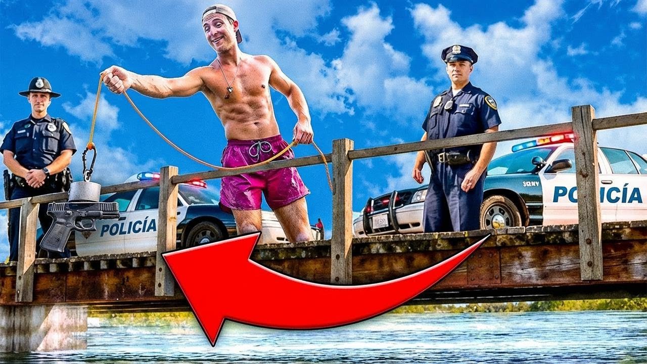 Pescando con imanes junto a la policía para recuperar pruebas perdidas