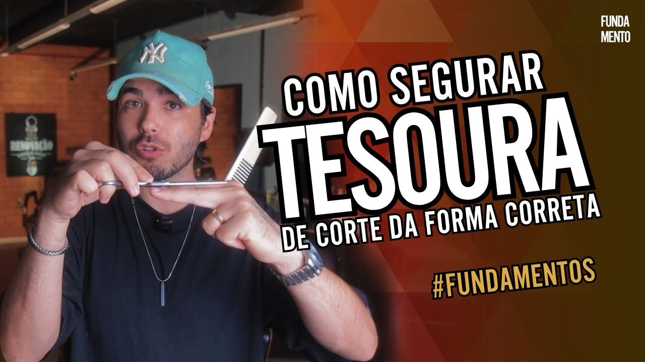 COMO SEGURAR A TESOURA DA FORMA CORRETA - Técnica para iniciantes | RENOVAÇÃO BARBERSHOP
