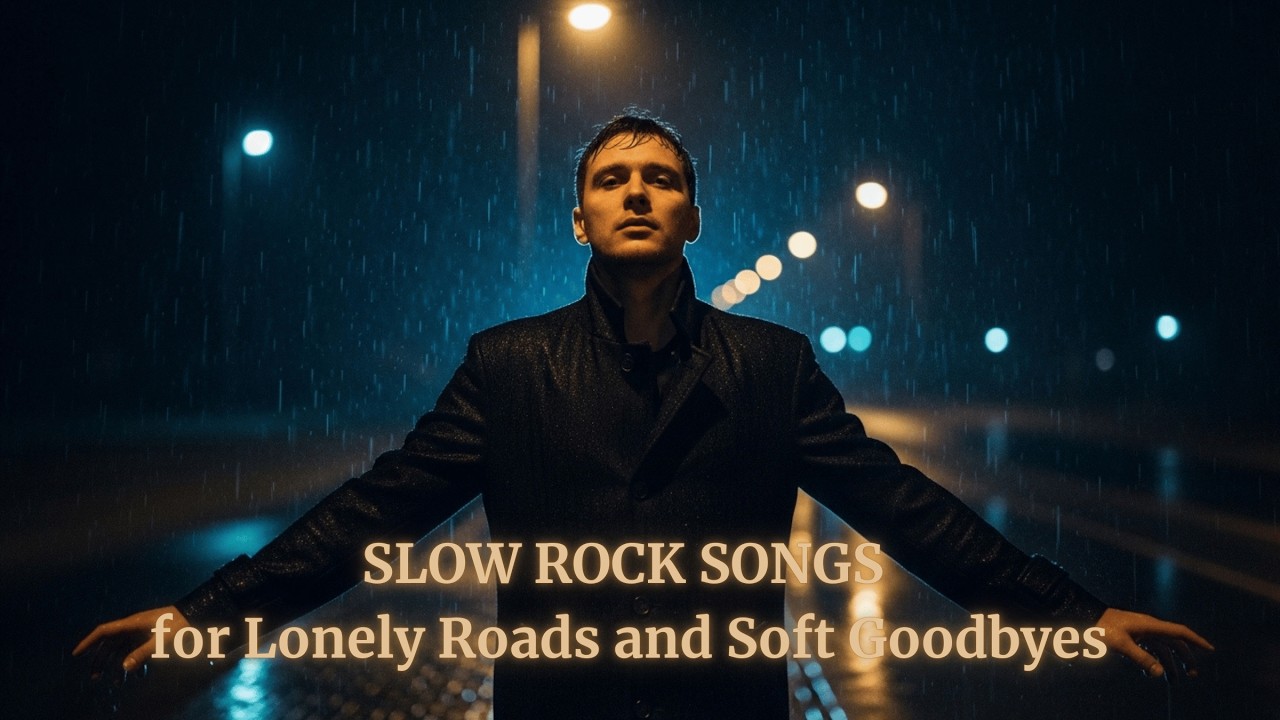 Relaxing Soft Rock Road Trip – Soft Goodbyes Under Streetlight Rain | Warm Guitar Ballads