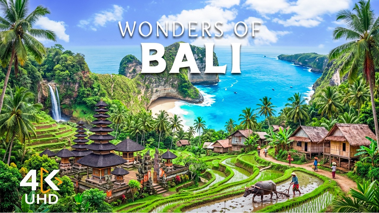 Wonders of Bali 4K | Fly Over Rice Terraces, Water Temples & Hidden Jungle Wonders