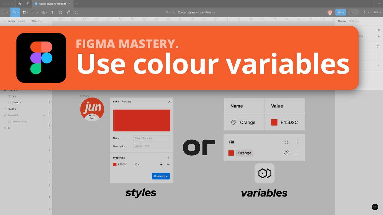 Figma Tips ⚡ - Colour styles vs variables