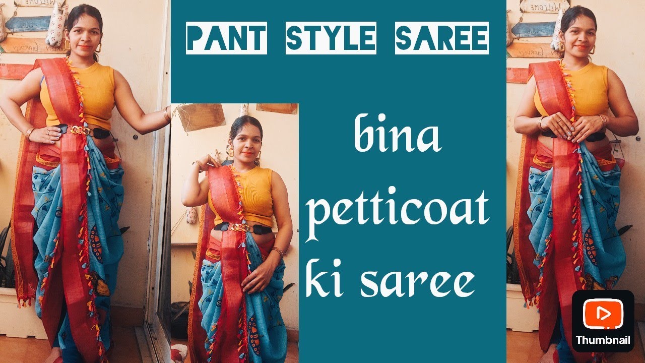 Pant style saree drape/bina petticoat ki saree@jollyjain @AnayaKandhal 