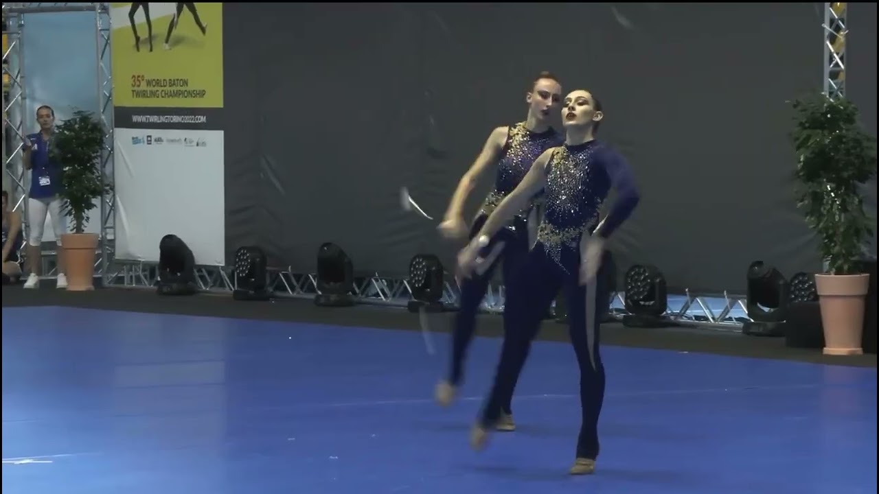 Fiorentini/Menghi (ITA) Youth pair final World Baton Twirling Championship Turin 2022