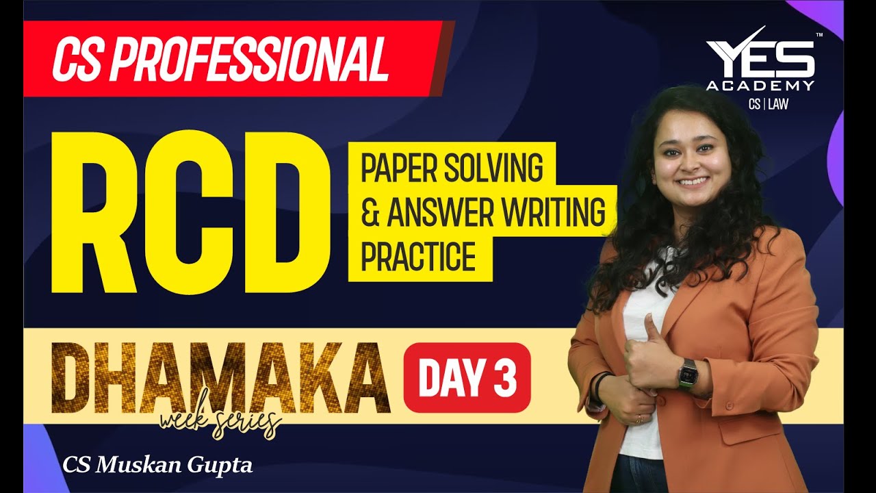 RCD  paper solving & answer writing practice | CS Professional June 23 | CS Muskan Gupta
