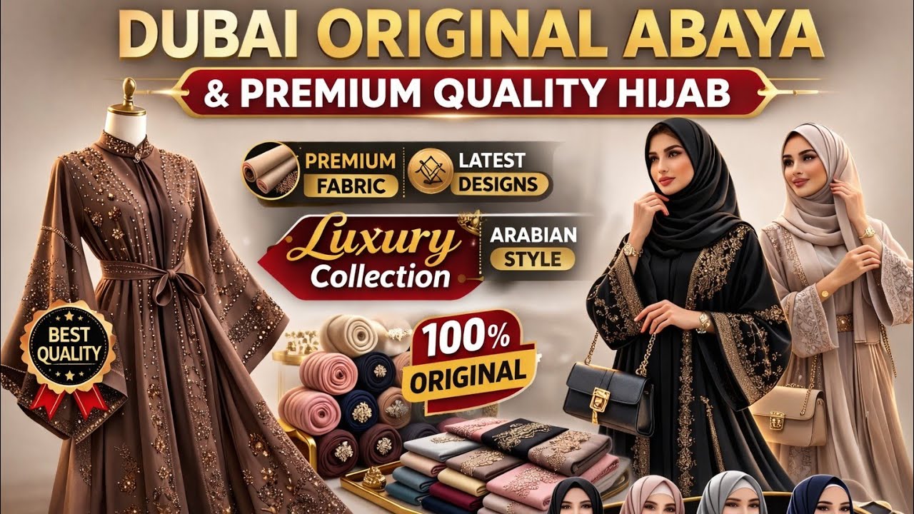 DUBAI ORIGINAL ABAYA🥰|| PREMIUM QUALITY HIJAB 🤩|| 9990677820📞