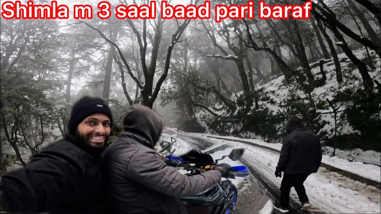Shimla m pure 3 saal baad pari baraf ☃️🌨️#full injoy 