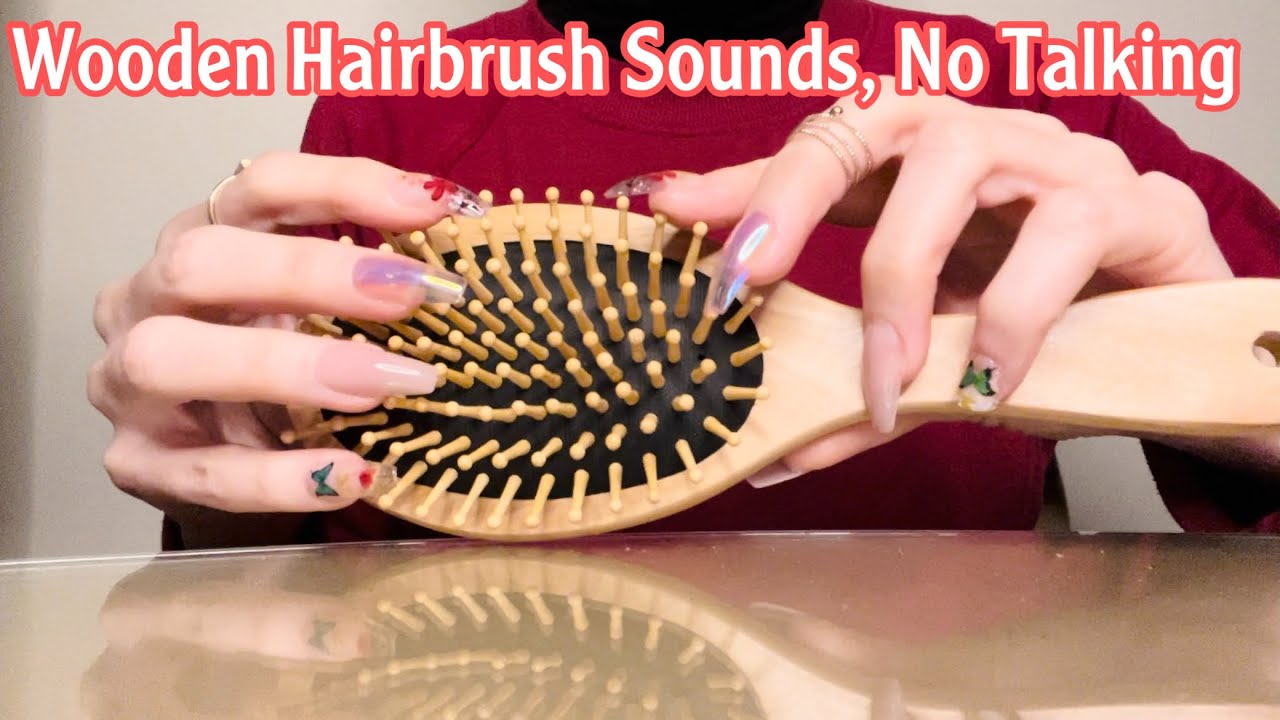ASMR * Wooden Hairbrush Sounds* Tapping & Scratching * No Talking * ASMRVilla