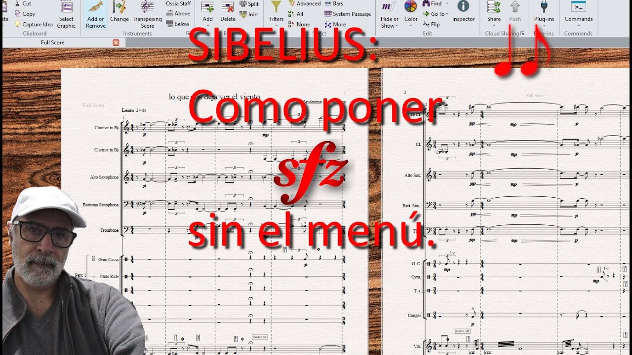 SIBELIUS: Como poner Sfz sin el menú.