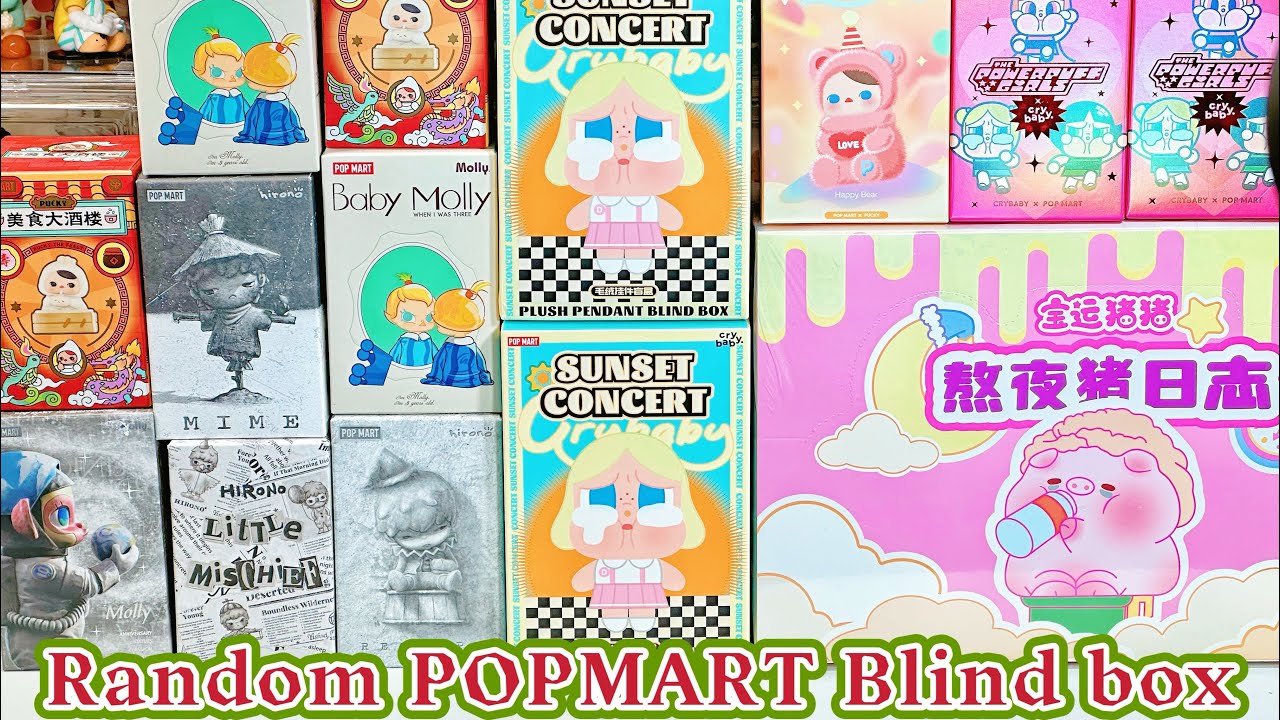 Random POPMART Blind box unboxing | Molly | Pucky | Crybaby | Hirono