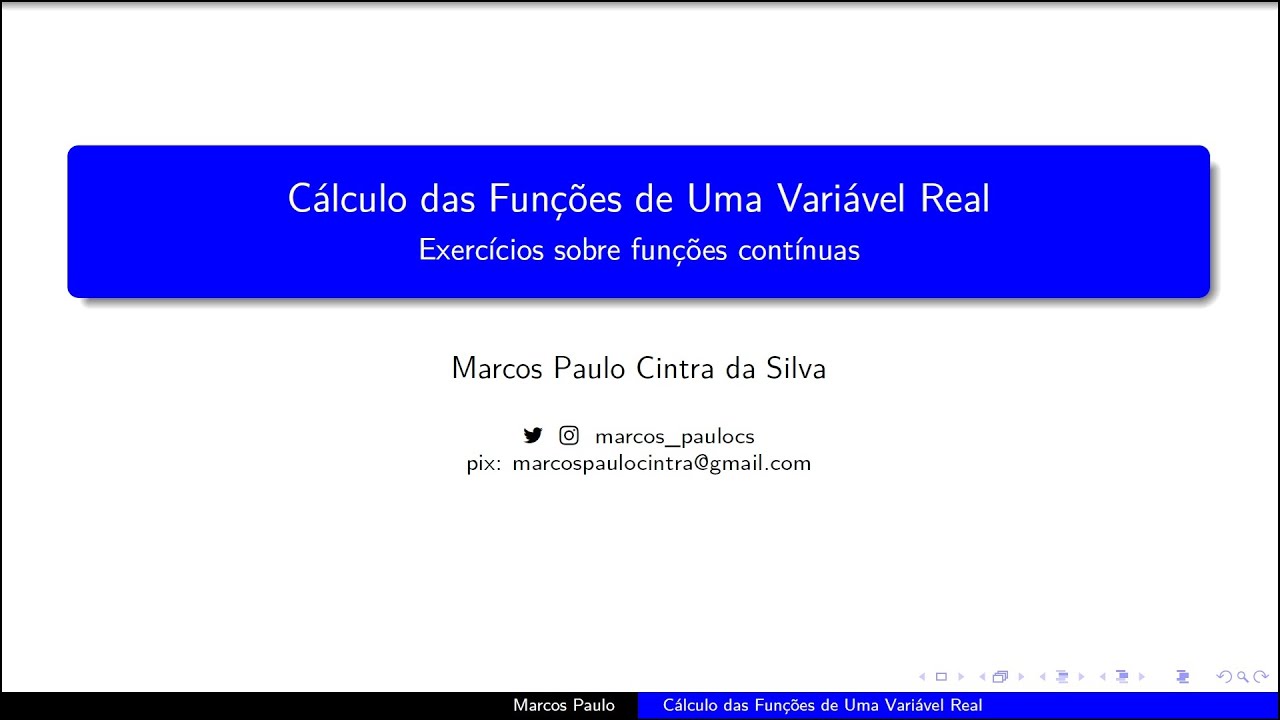 Aula 25 Cálculo I - Exercícios sobre função contínua