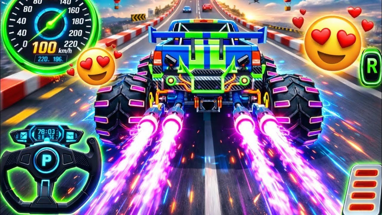 Mega Ramp Monster Car Racing 3D - Extreme Car Stunts -Android Gameplay #viral #gameplay  part 5