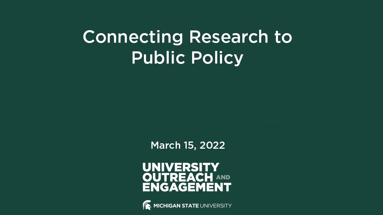 Connecting Research to Public Policy