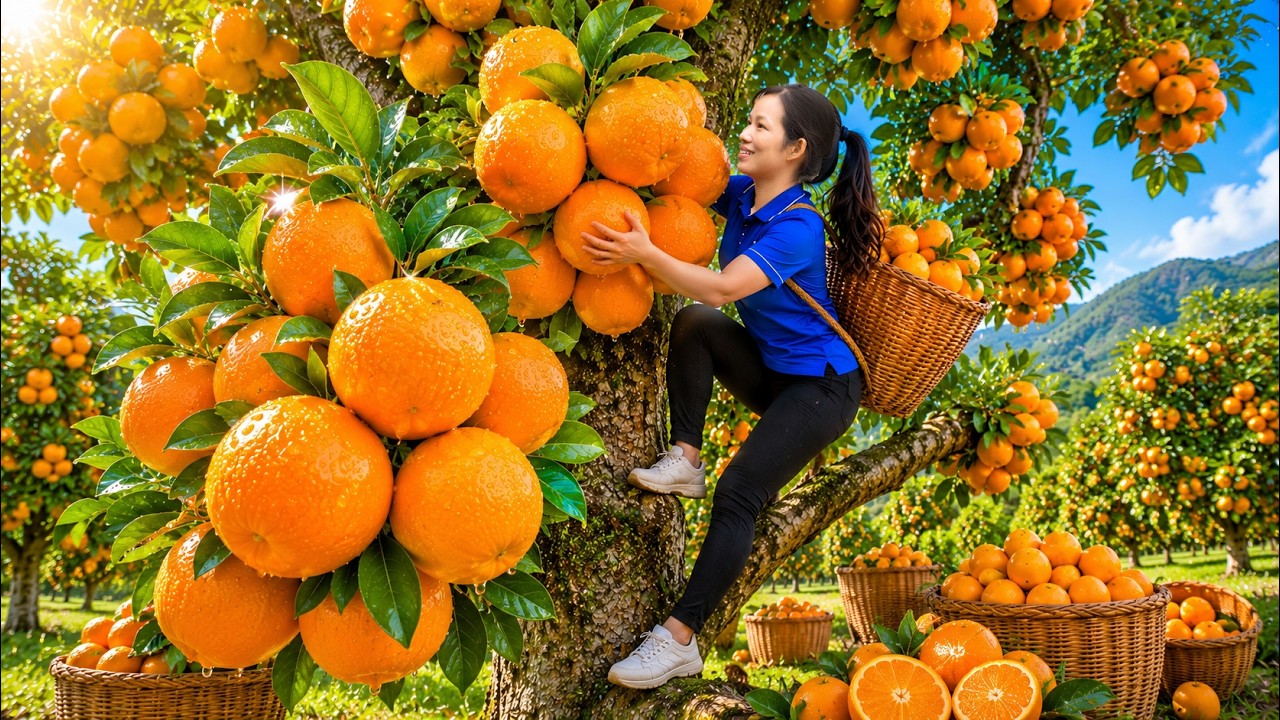 Harvesting Ripe Sweet Tangerines | Traditional Farm Life