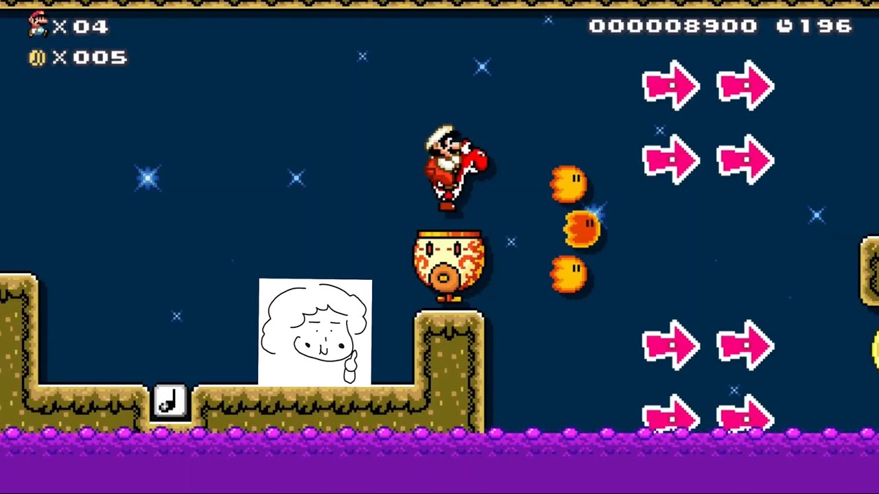 マリオメーカーにお母さんが挑戦 ストーリー最初のステージ〜最後まで全て楽しい…